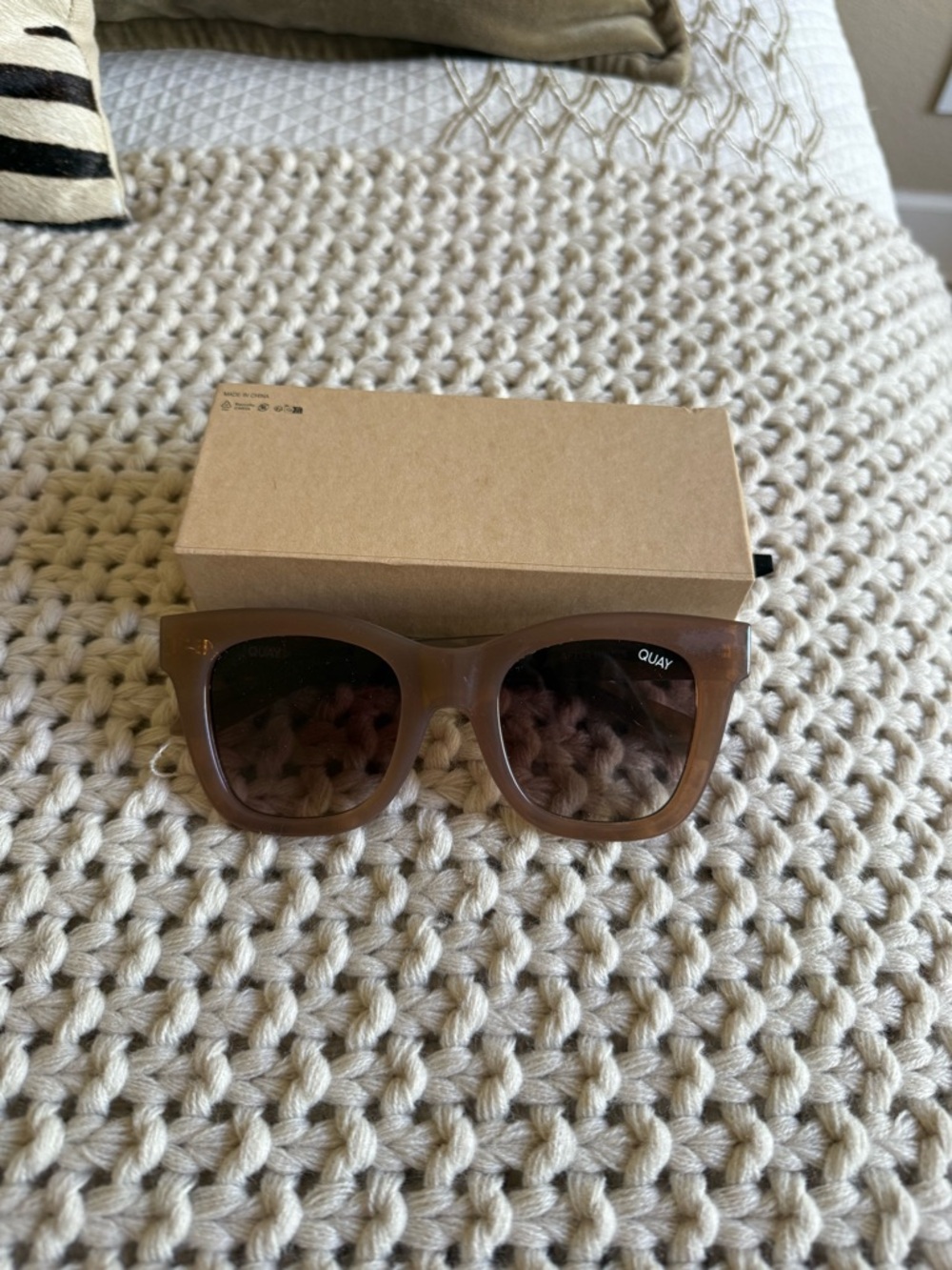 Rare Quay Australia Milky Brown Square Frame Sunglasses